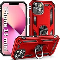 Vista 13 de ADDIT Funda para iPhone 13 Mini iPhone 13 Mini, con soporte de anillo, soporte magnético para automóvil, grado militar, resistente, para iPhone 13