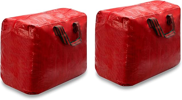 ADEPTNA Set of 2 Premium Christmas Decorations Storage Bags Red - You can use them year after year