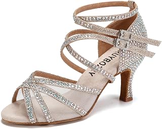 Tanzschuhe Damen Latein Glitzer Salsa Tango Bachata Schuhe Tochzeit Tanzschuhe Gäste,Modell YCL508