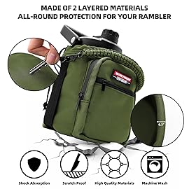 NATURE PIONEOR Water Bottle Holder with Adjustable Strap - Half/One Gallon (64/128oz) Insulated Water Bottle Sling Carrier with Phone Pocket & Paracord Handle, Outdoor Camping, Hiking, Gym