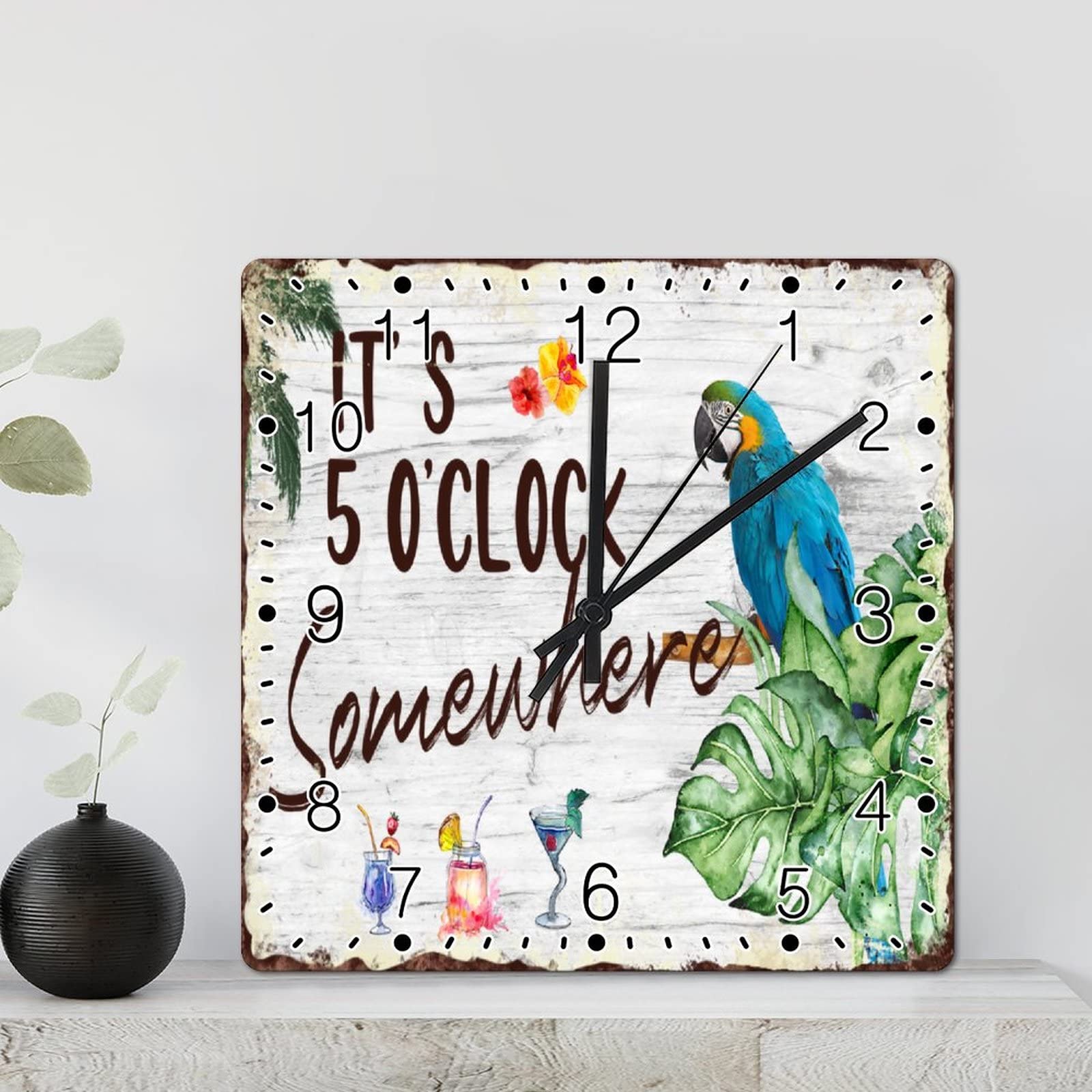 Horloge murale oiseau en bois 30 cm, le cadeau déco idéal pour un salon rustique