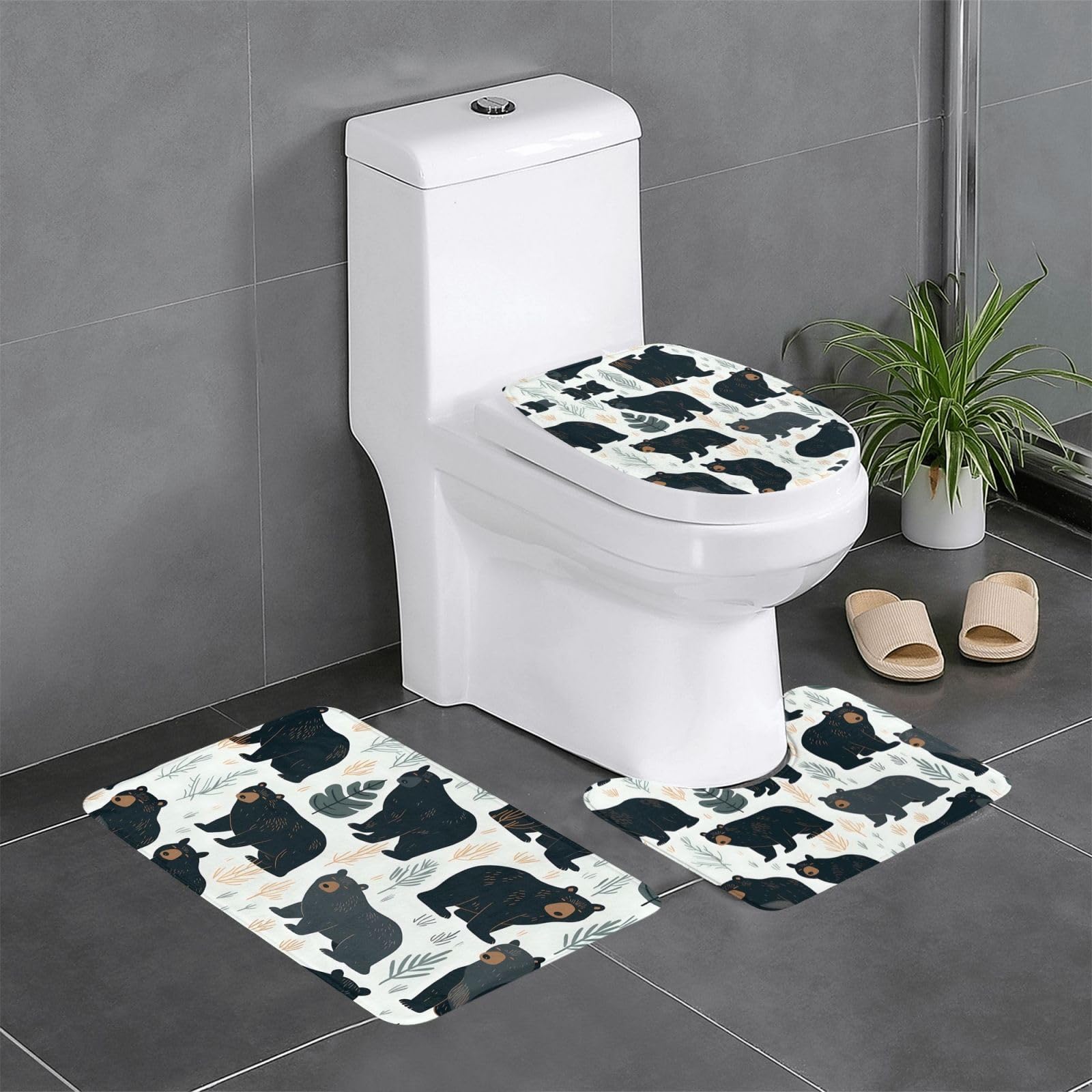 Tapis de salle de bain antidérapants pour éviter les glissades et absorber l'eau des WC