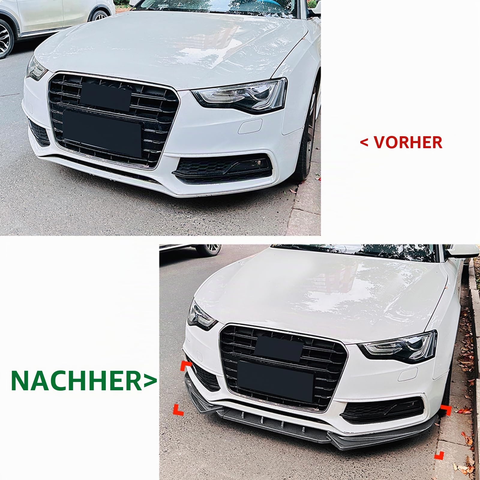 Auto Frontstoßstange Spoiler Lippe Für Audi A5 S5 8T Sline 2012-2017 2013 Schwarz