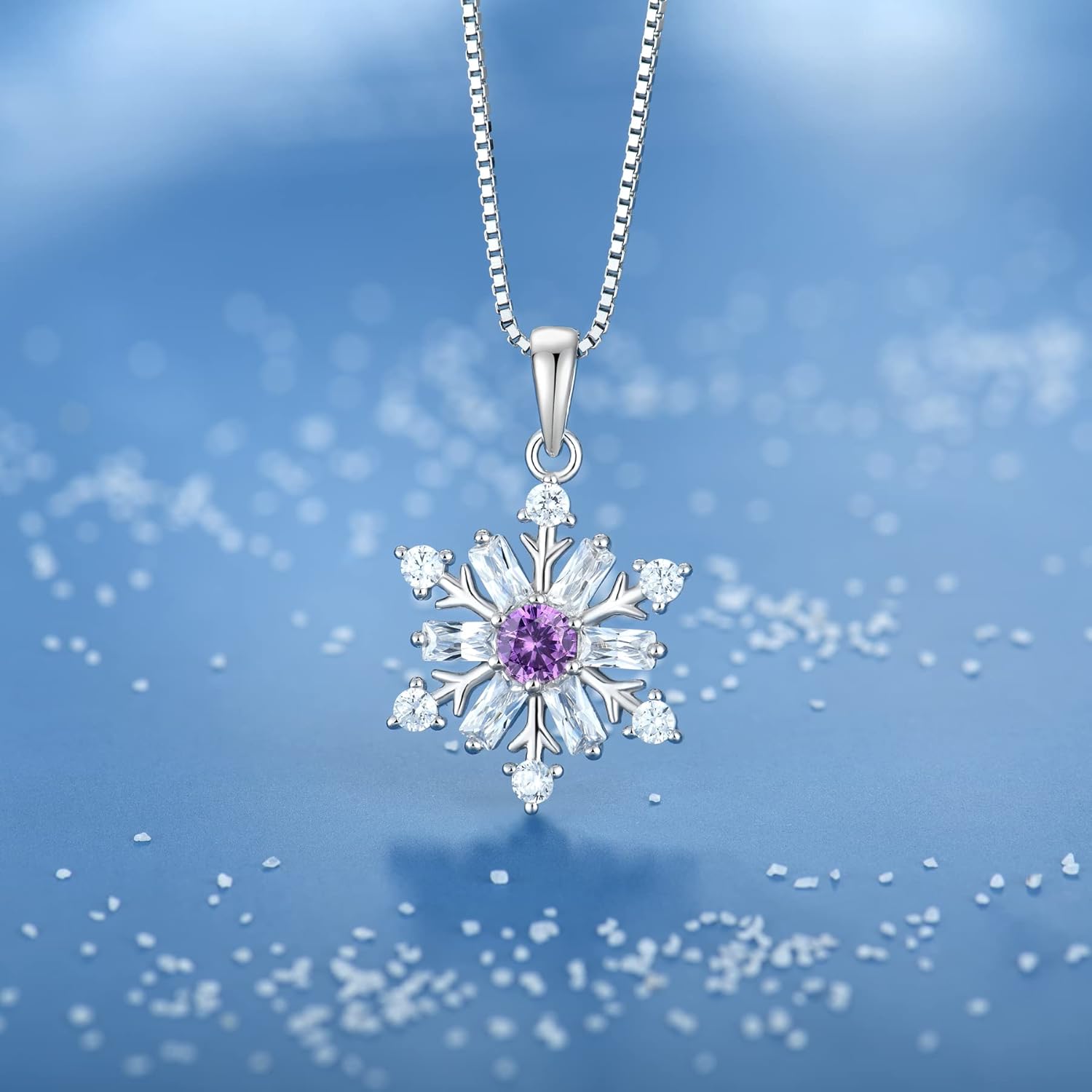 STARCHENIE Snowflake Necklace 925 Sterling Silver Snowflake Pendant Jewelry Gift for Women - Image 3