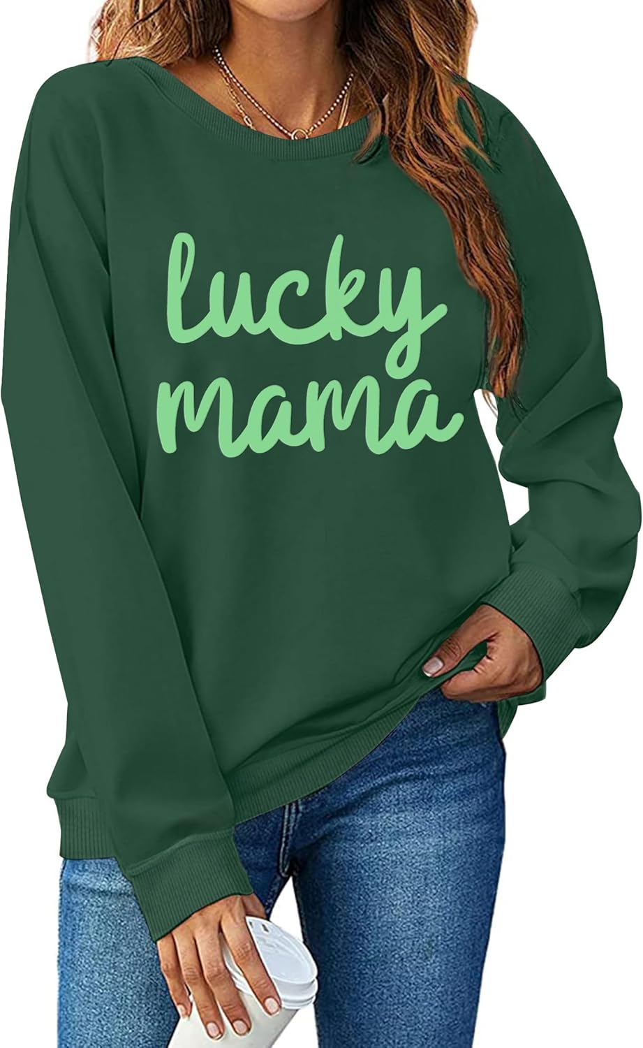 PECHAR St Patricks Day Shirt Women Lucky Mama Sweatshirt Shamrock Long Sleeve Patrick's Day Shirts Irish Gift Pullover - Image 2