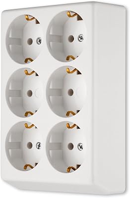 💎 80% MEGA DEAL! REV Ritter 0512387555 – Presa multipla a 6 posti, rettangolare, senza cavo, colore: bianco