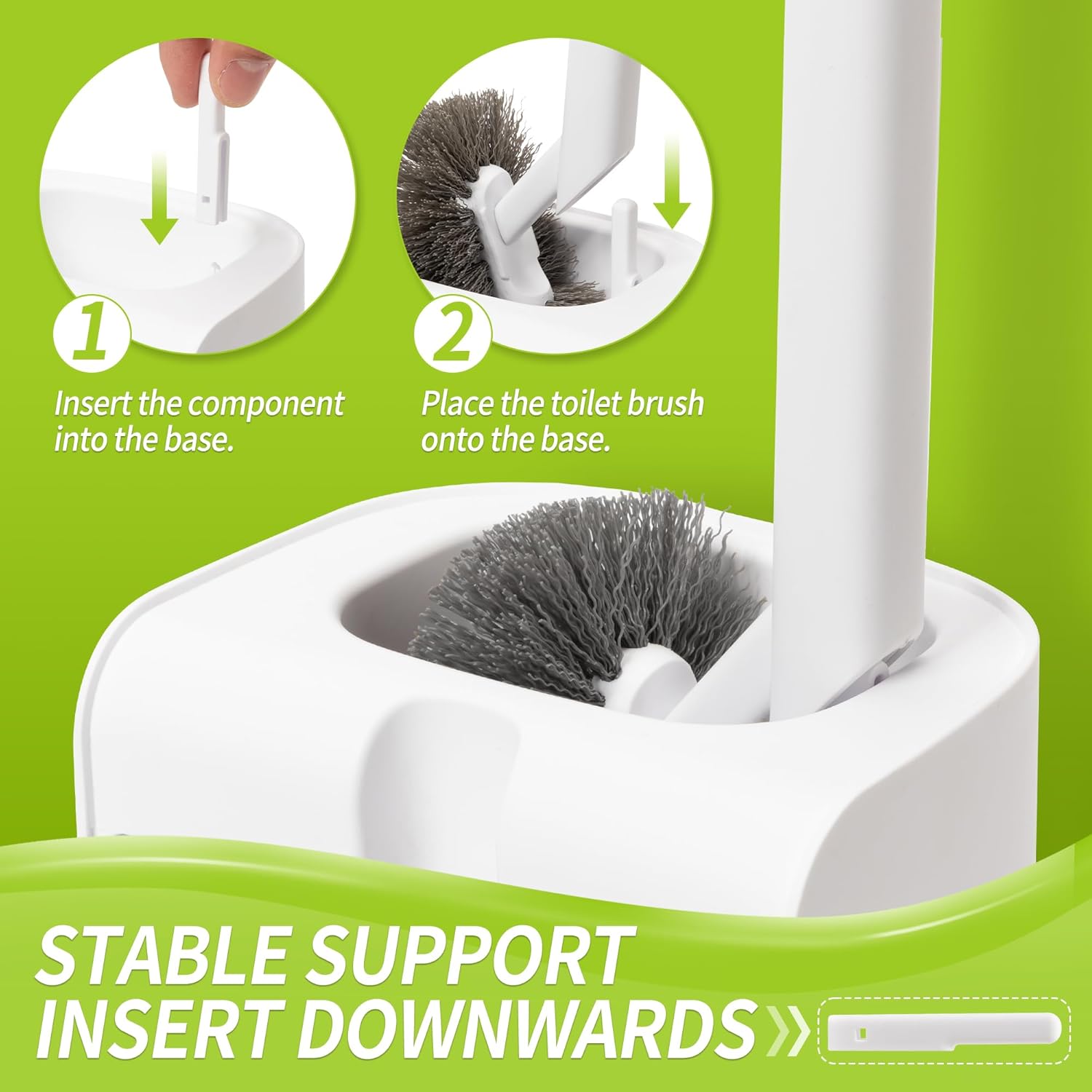 IVYROLL Toilet Brush and Plunger Set Hidden, S-Shaped Toilet Brush Plunger Combo 2 Pack, Perfect for Homes, Apartments & Bathrooms