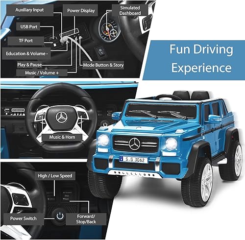 Miniatura 4 de DORTALA Vehículo eléctrico con licencia Mercedes-Benz Maybach G650, 12 V, batería de juguete para niños y niñas de 3 a 8 años, control remoto, luces