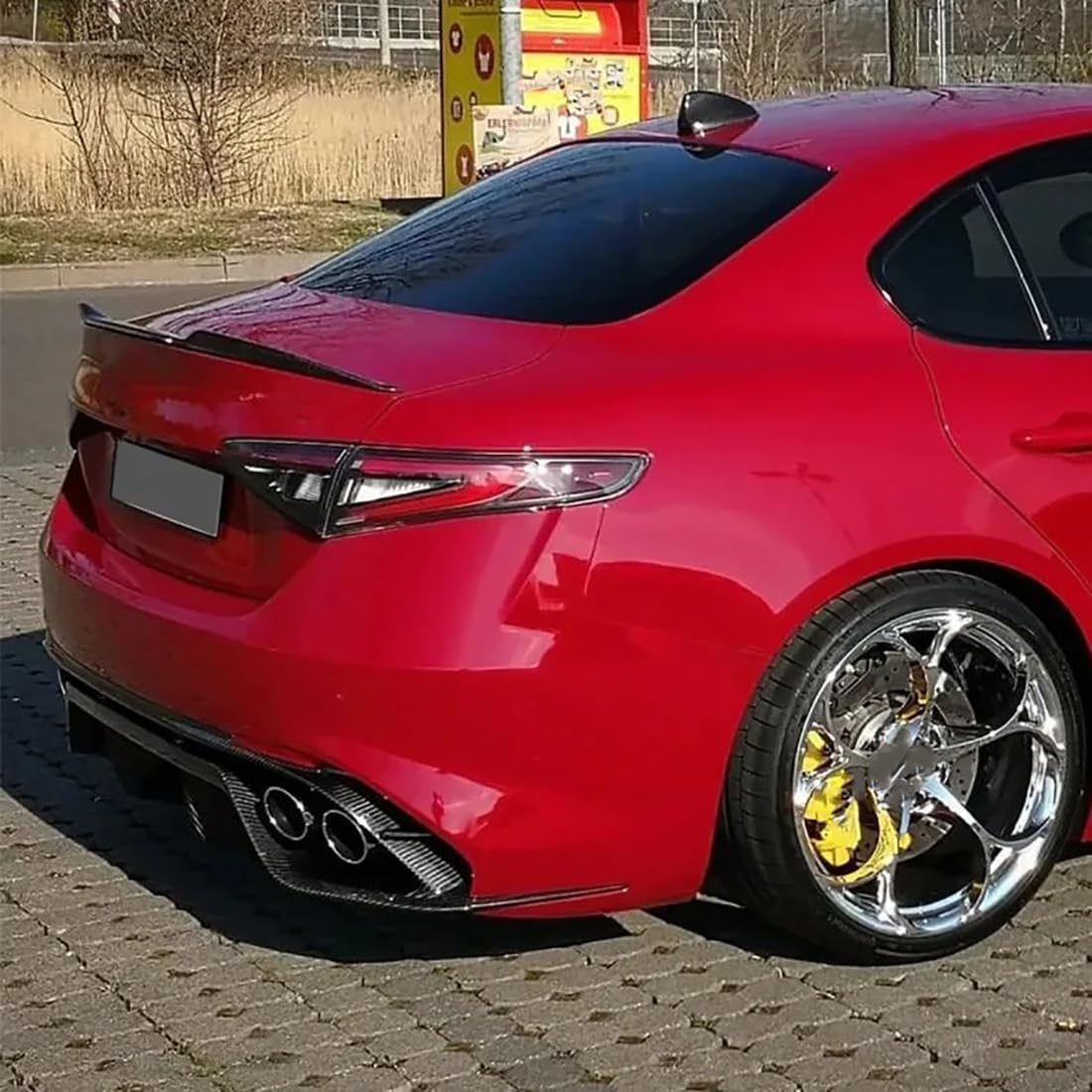 Spoiler Posteriore per Auto per Alfa Romeo Giulia 2015-2024,Spoiler Ali di Coda del Bagagliaio in ABS,Nero Lucido,Glossy Black