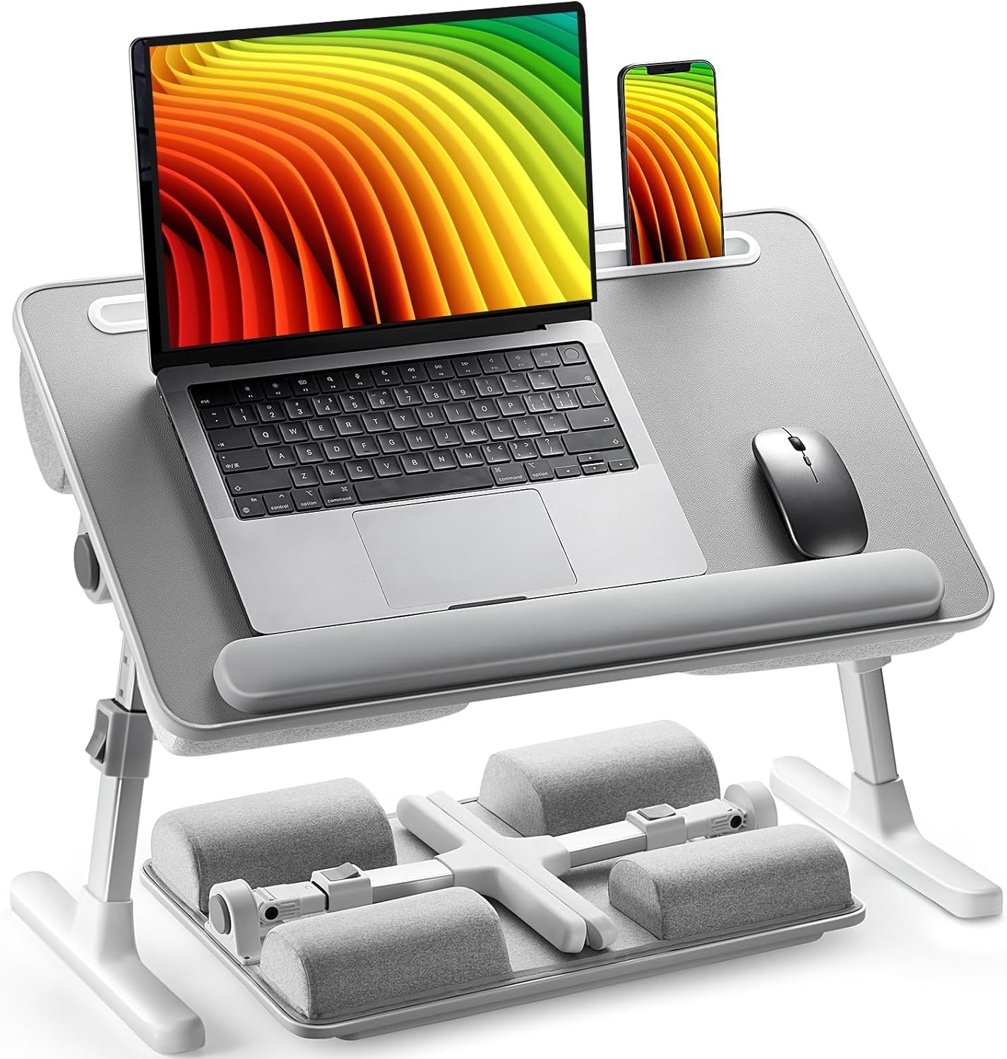 Scrivania Portatile HUANUO Per Laptop - 42x33cm, Con Cuscino, Tasca E Supporto Tablet, Per Casa E Ufficio - Foto 2