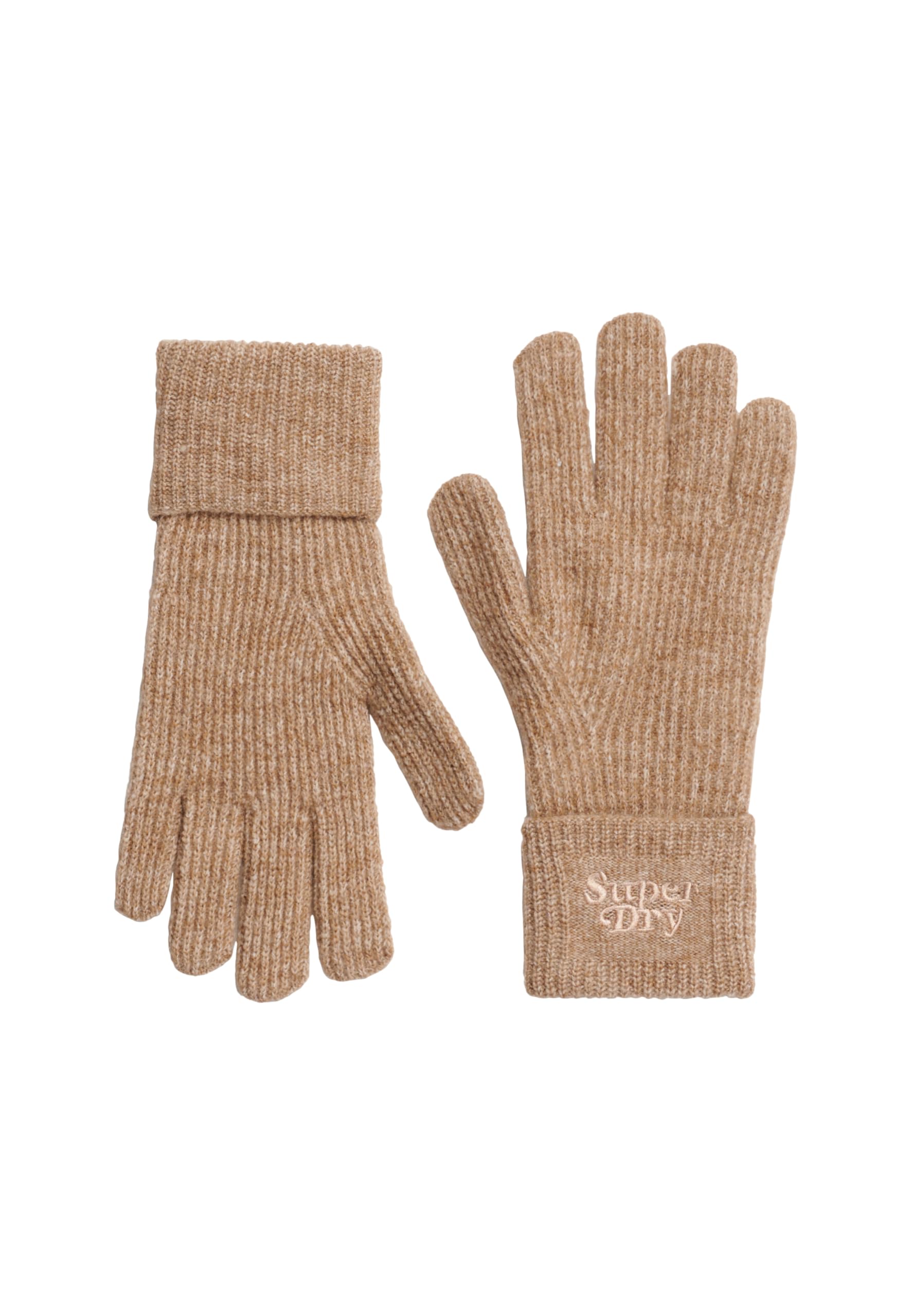 Superdry Unisex Kids Marron Children's Knitted Gloves Soft Rib