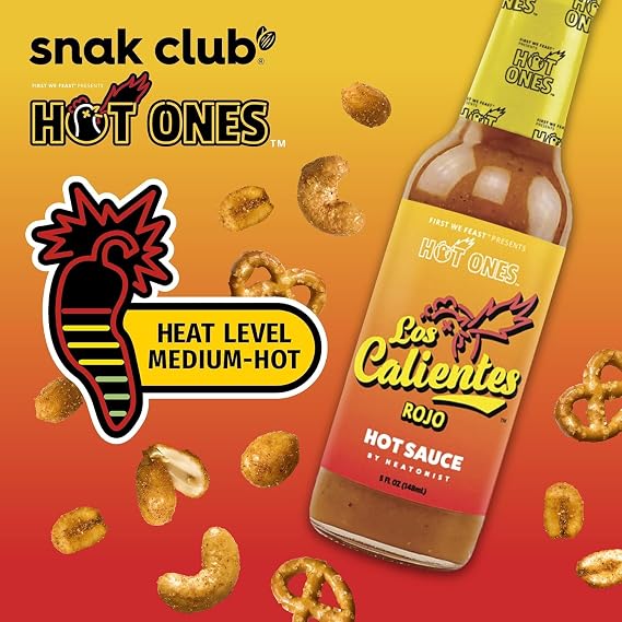 Snak Club x Hot Ones Hot Habanero Snack Mix, Spicy Nut & Pretzel Mix, 10 oz