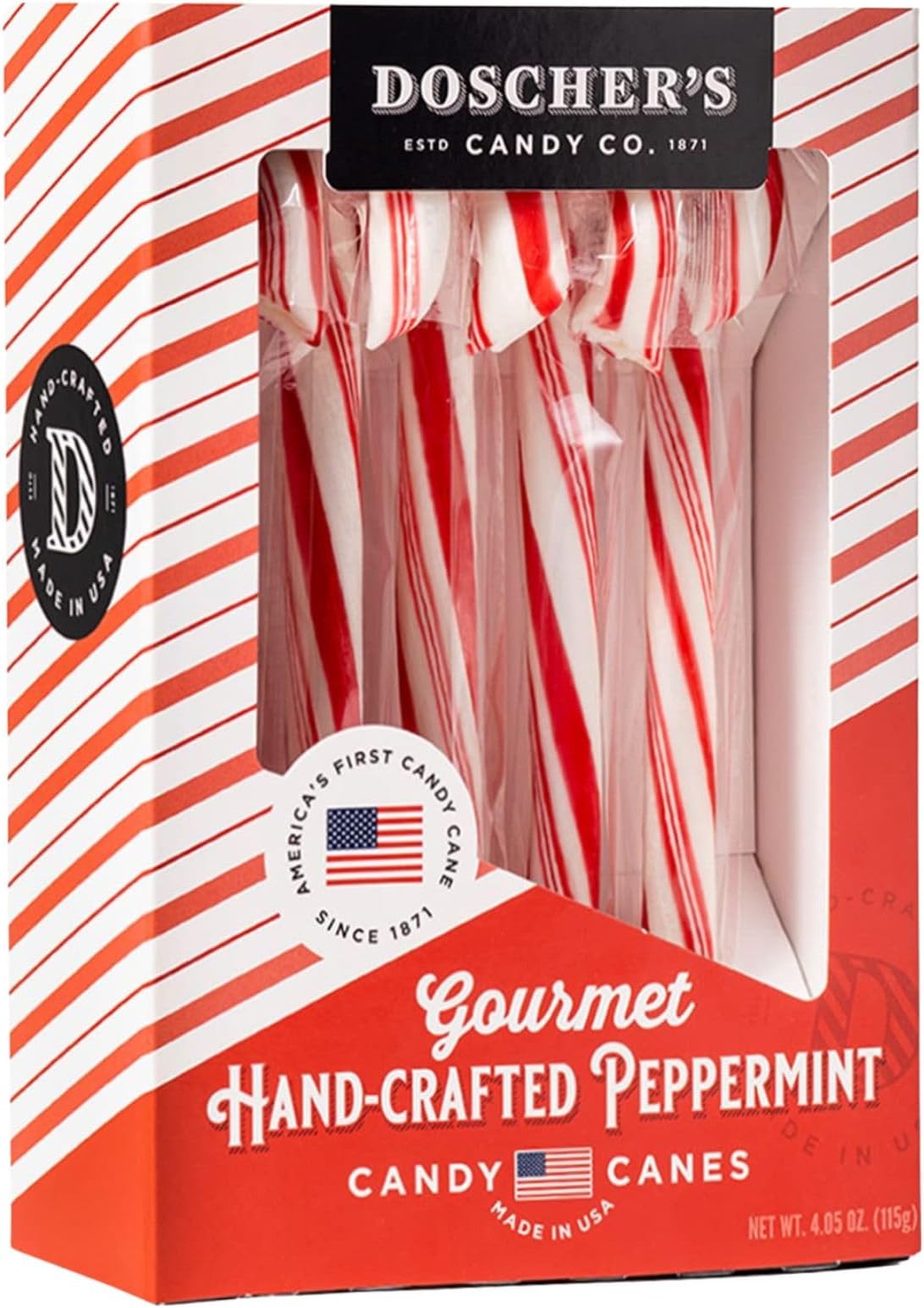 Gourmet Hand Crafted Peppermint Candy Canes 5ct Box
