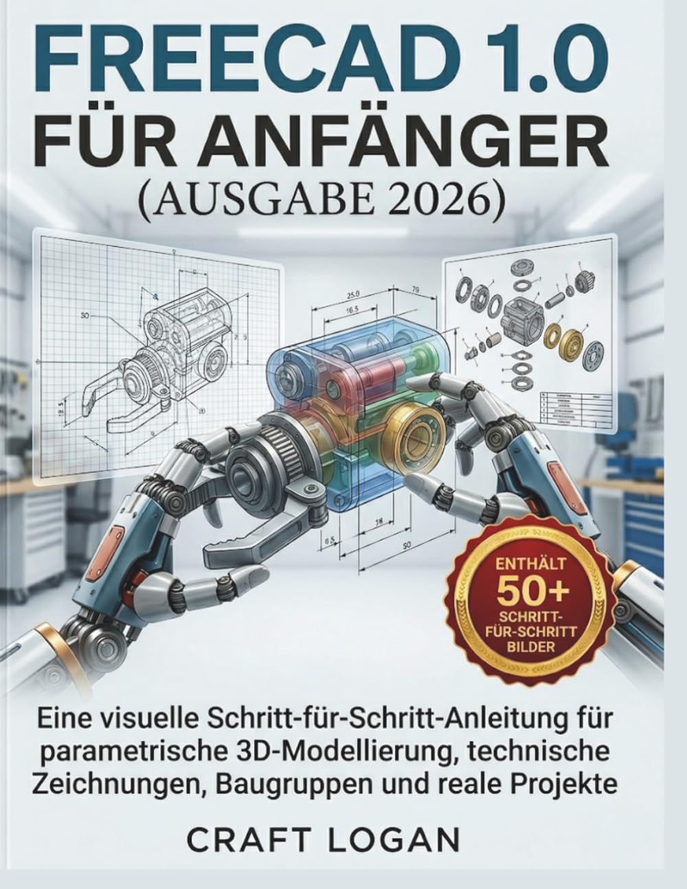 FreeCAD 1,0 für Anfänger (Ausgabe 2026): Eine visuelle Schritt-für-Schritt-Anleitung für parametrische 3D-Modellierung, technische Zeichnungen, Baugruppen und reale Projekte