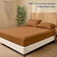 Vista 3 de PHF Sábana bajera ajustable 100% rayón derivado de bambú, tamaño Twin, bolsillo profundo de 16", 1" más ancho, elástico fuerte, fácil ajuste