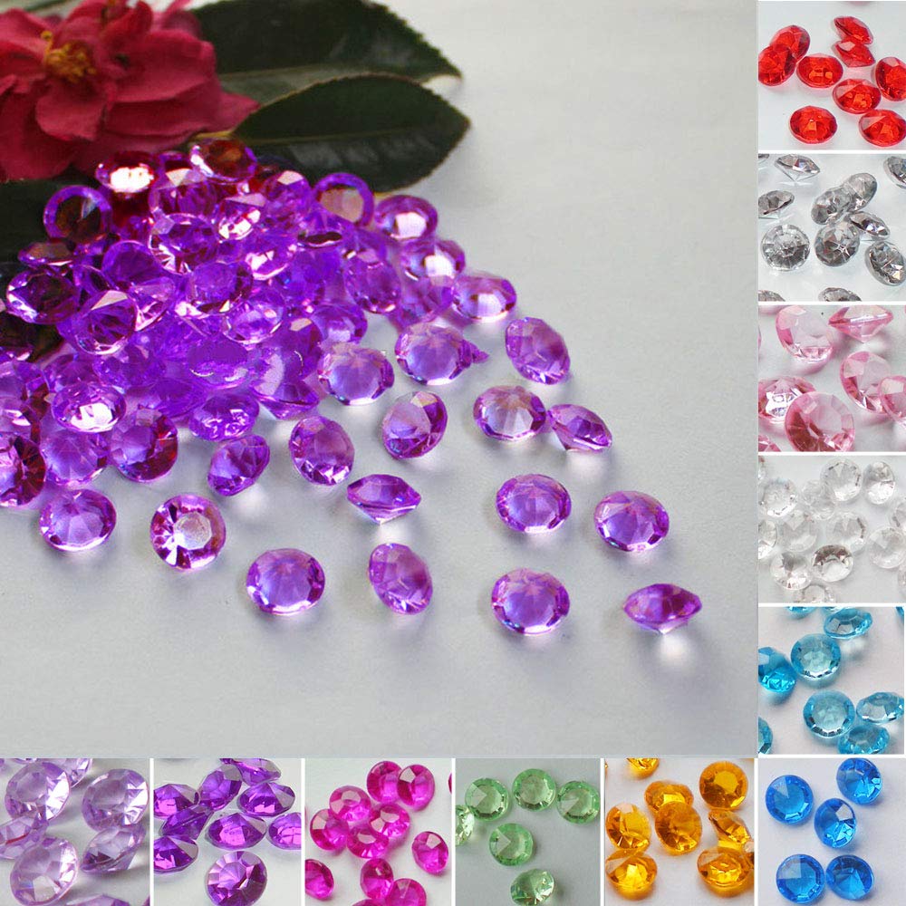 Time to Sparkle 800 10MM Scatter Diamonds Table Crystals Acrylic Confetti Wedding Party (Dark Purple)