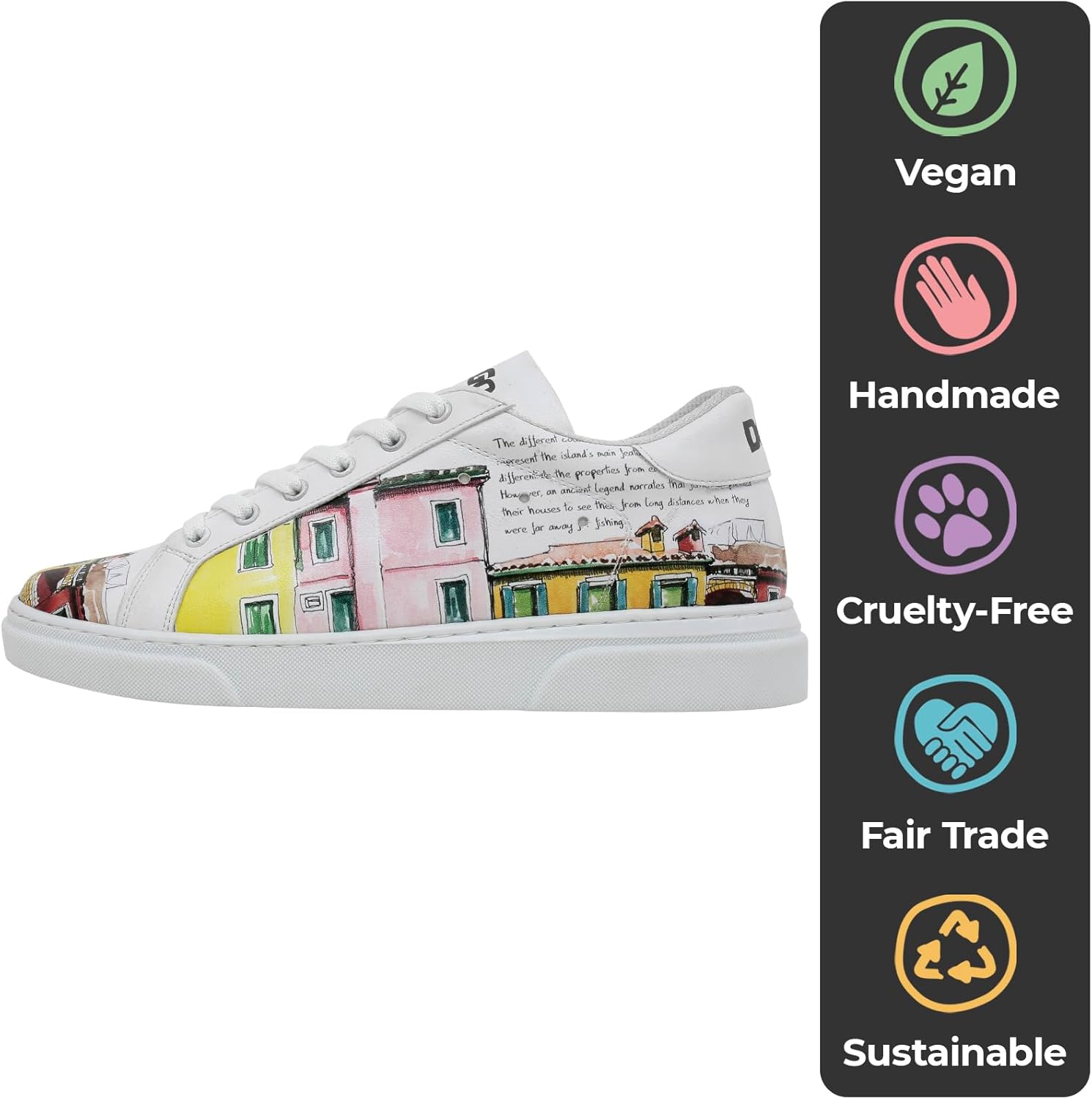 DOGO White Sneakers for Women - Handmade Women's Fashion Sneakers, Vegan Leather and Unique Design, Comfortable Shoes for Women, Ace Sneakers - Image 4