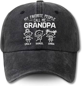 Gorra de Mezclilla Personalizada para Abuelo Regalo Original para Papa, Sombrero de Padre Personalizado