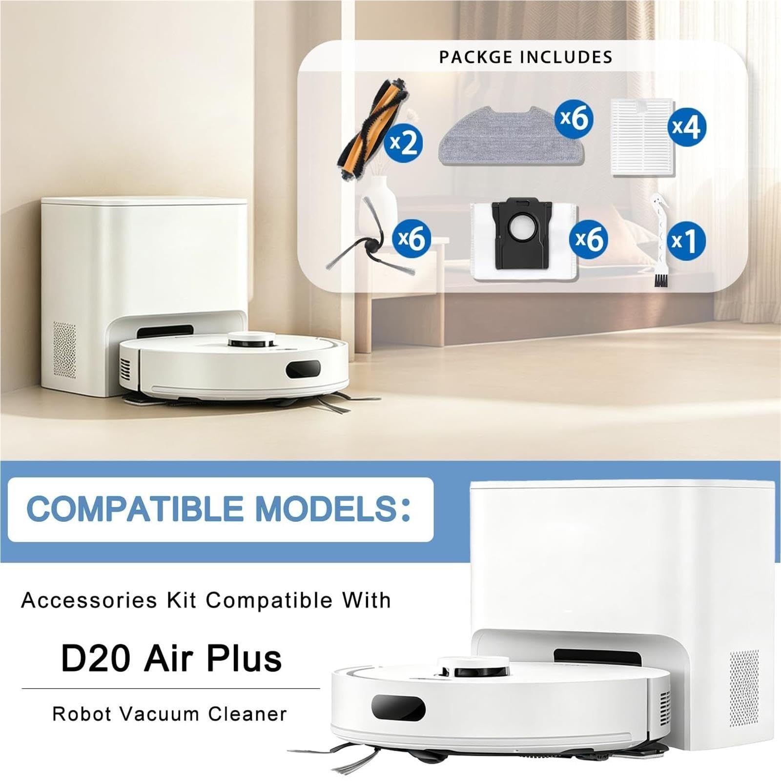 Kit Accessori Compatibile Con Dreame D20 Air Plus Robot