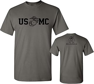 Marine Corps Bull Dog Front and Back USMC Men's Military T-Shirt