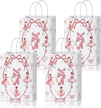 AETGDDS 20 Pcs Ballerina Favor Bags - Ballerina Birthday Party Decorations - Ballet Party Decorations