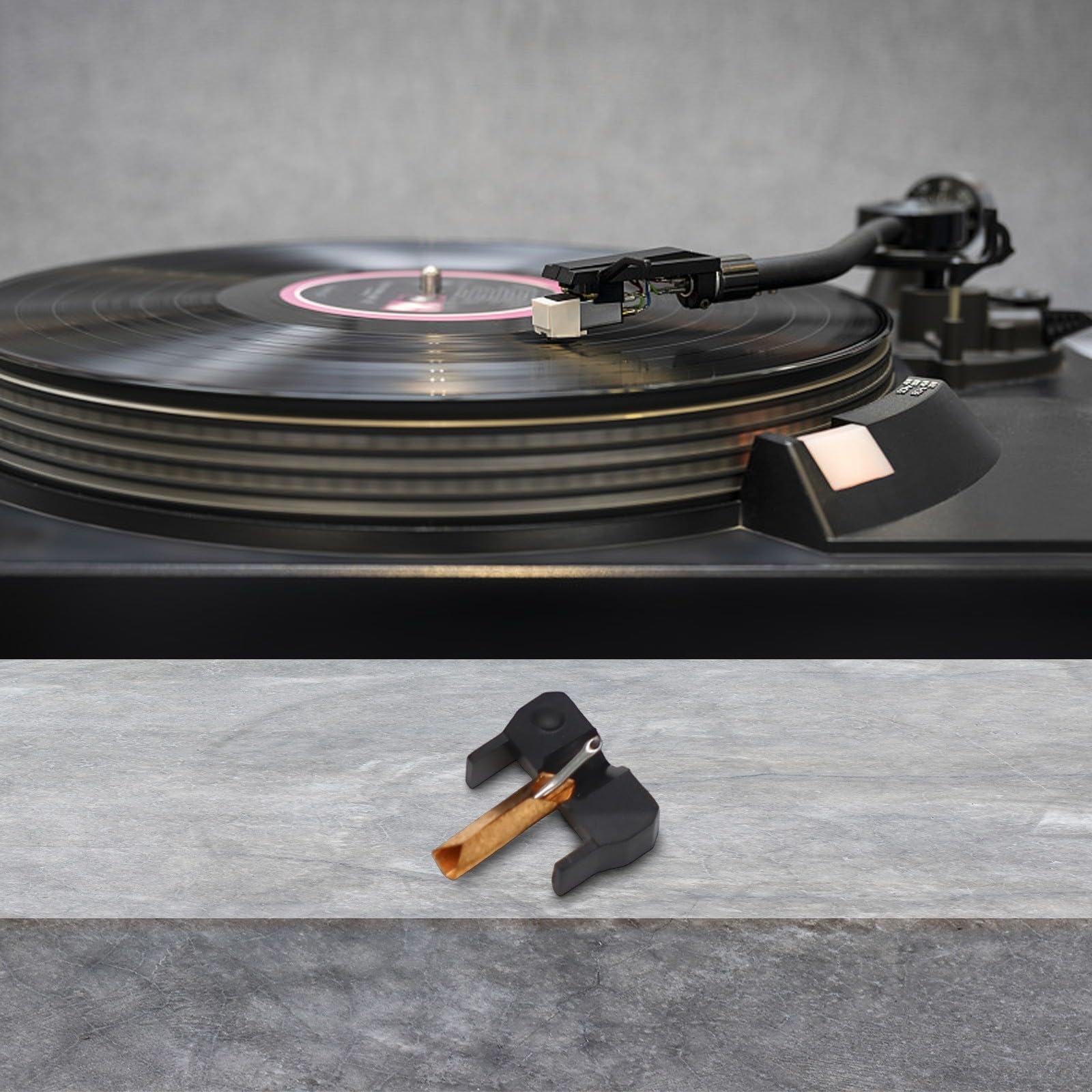 Puntina ellittica diamantata per SHURE M75ED/N75ED-2/M75-ED II, costruzione ABS, tracciamento audio migliorato, riproduzione del suono di precisione, ago di ricambio diretto per giradischi