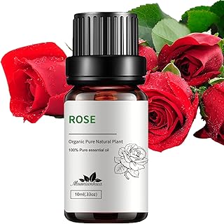 Rose Oil Essential Oil Mumianhua Rose Essential Oils Pure 10ml Essential Oils Rose Therapeutic Grade Aromatherapy Oils Rose for Diffuser, Skin, Hair, Soap Making, Candles Making, Perfume