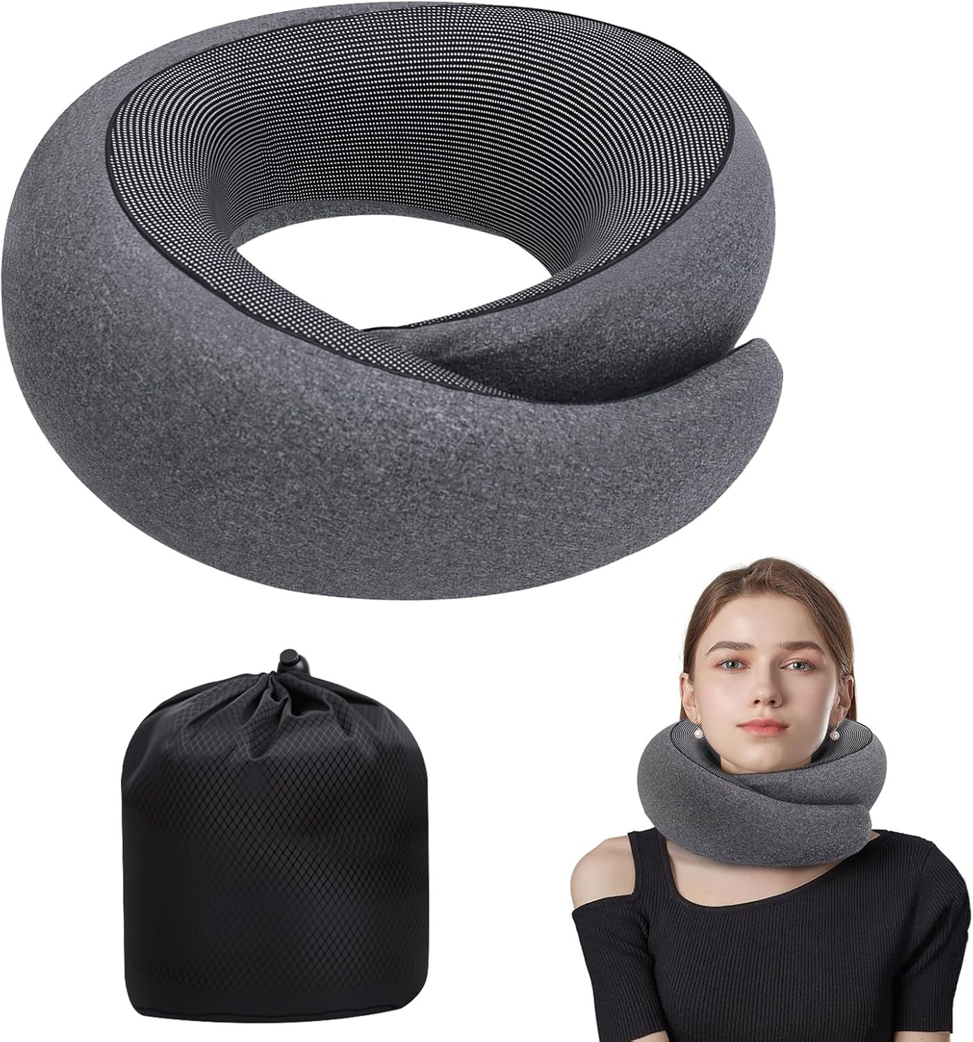 Product image of Neck Pillow Airplane, Travel Pillows for Airplanes, Memory Foam Adjustable Portable Neck Pillow for Traveling, Car Rides, and Home Use