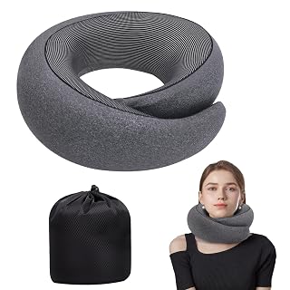 Neck Pillow Airplane, Travel Pillows for Airplanes, Memory Foam Adjustable Portable Neck Pillow for Traveling, Car Rides, and Home Use - Amazon product rated Grade B