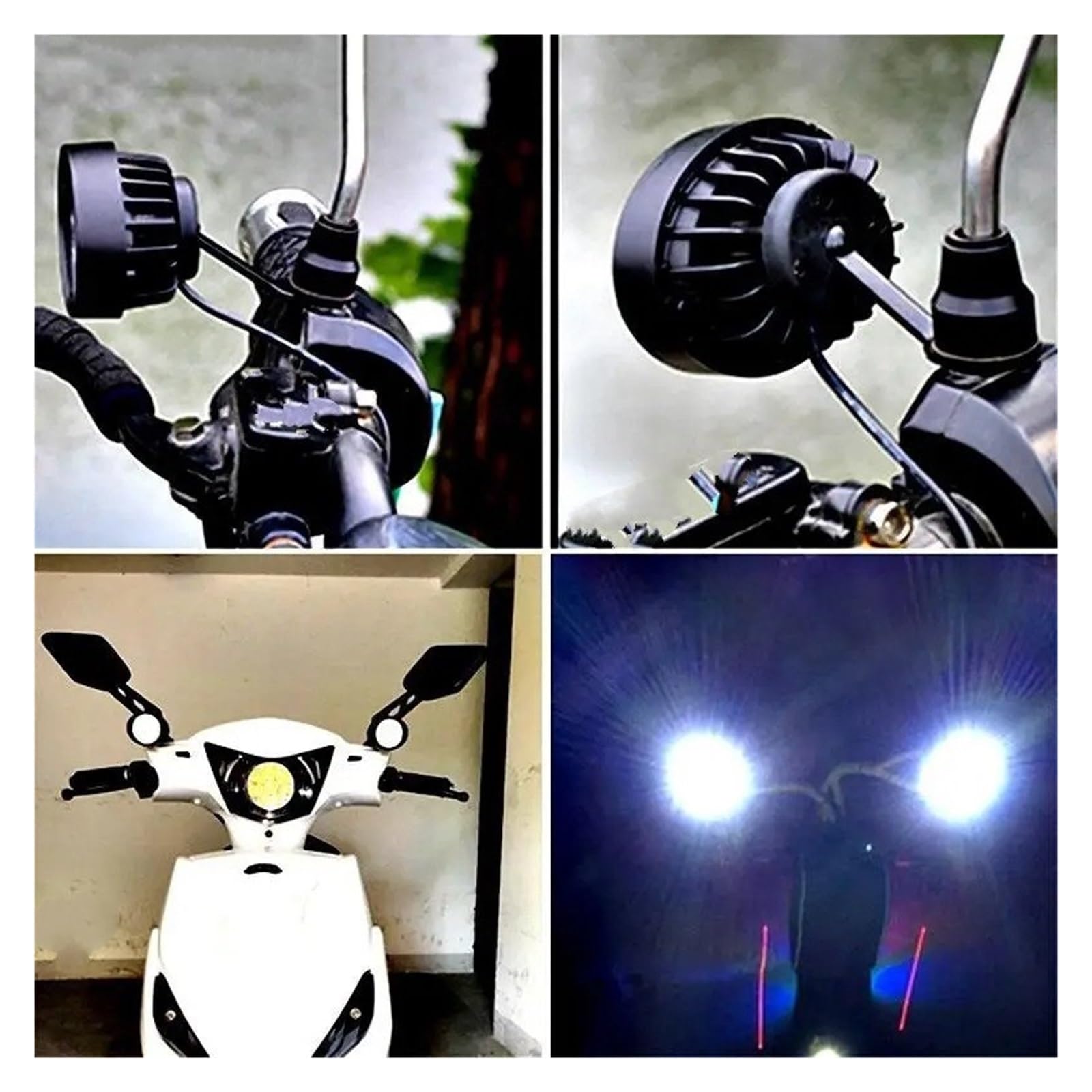 Ensemble 2 Phares Antibrouillard Pour Moto Scooter Phare Avant À 6 Led Pour Explorers 12v-85v Blanc Super Lumineux Phare De Moto