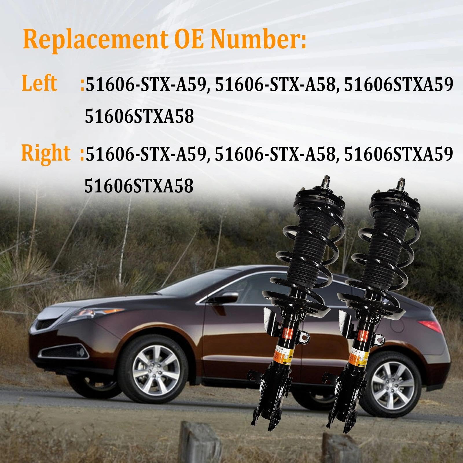 Amazon.com: 51606-STX-A59 Front Shock Absorbers Struts W/Electric
