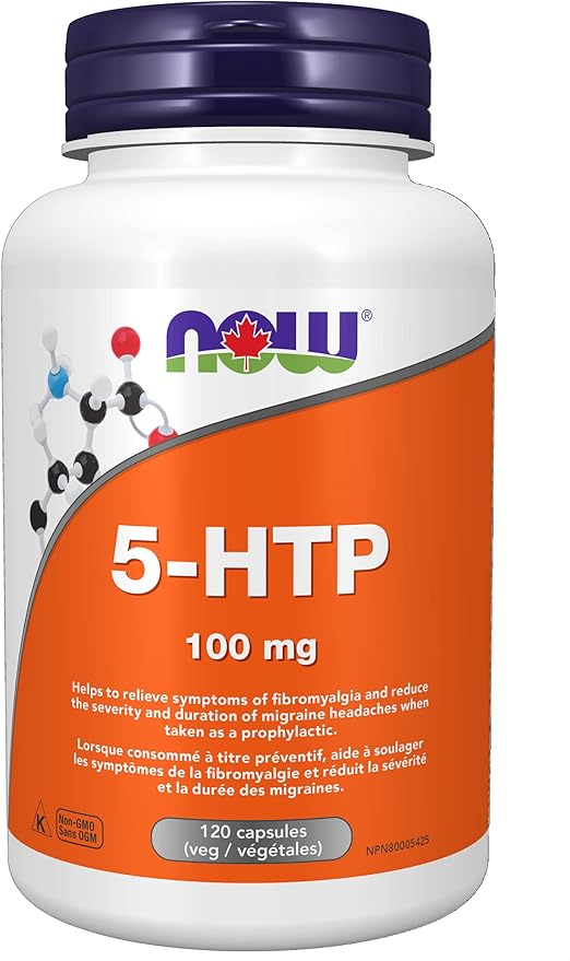 NOW Supplements 5HTP (5Hydroxytryptophan) 100mg Capsules, 120 Count