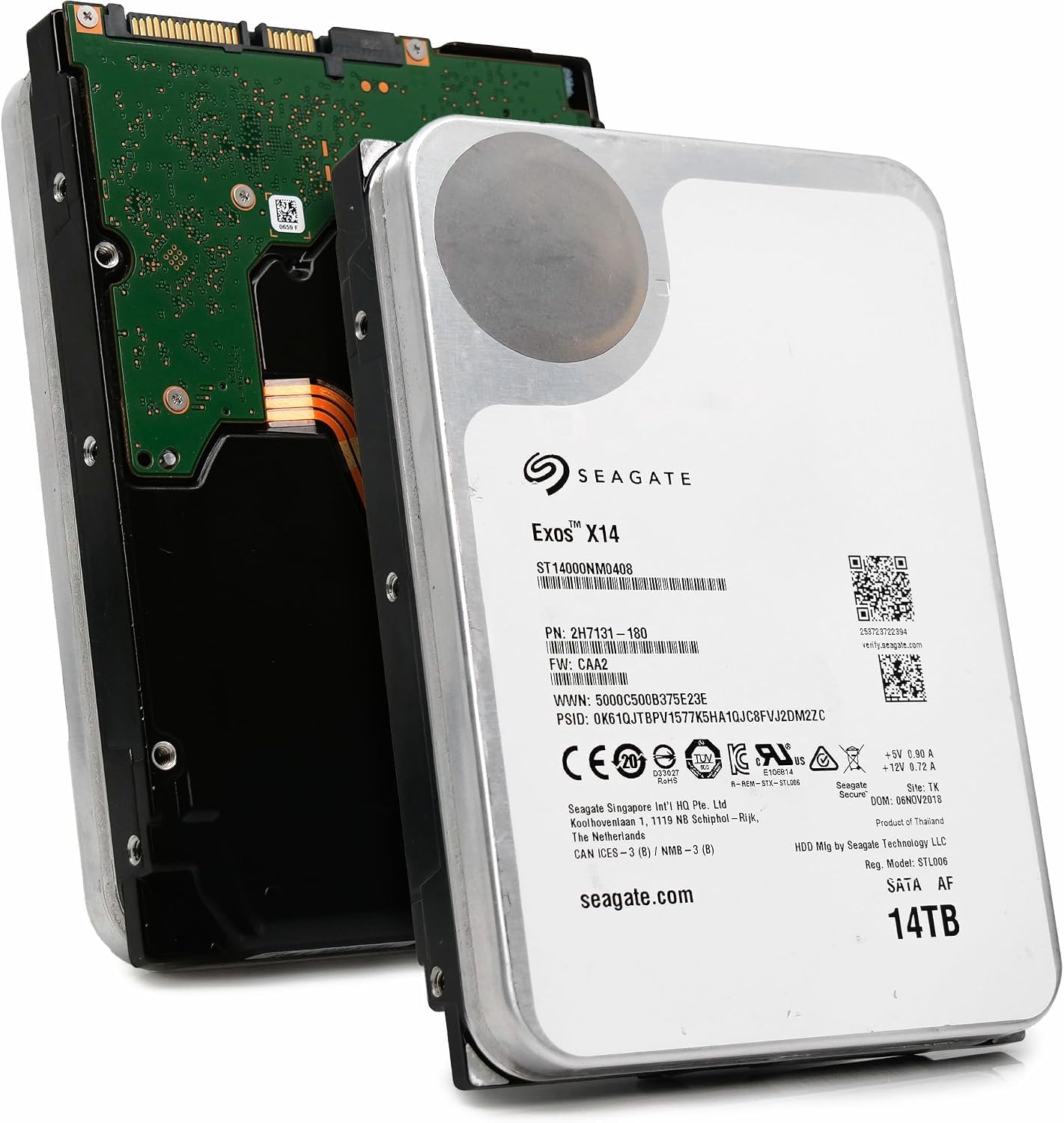 Seagate Exos X14 ST14000NM0408 Disque dur interne Enterprise 14 To 3,5" HDD SATA 6 Go/s 7200 tr/min 256 Mo de cache (reconditionné)
