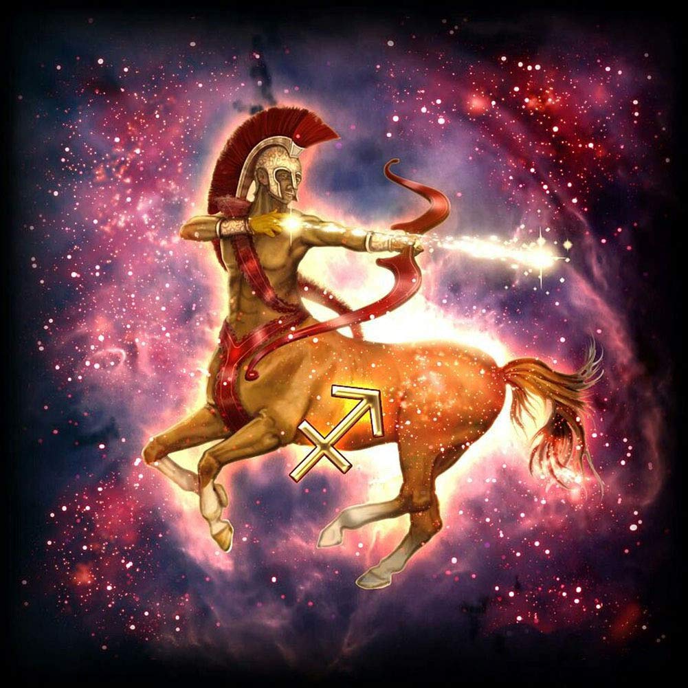 ABEUTY 5D Diamond Painting DIY Full Drill Rhinestones, Zodiac Sagittarius, Paint with Diamonds Crystal Diamond Art Kits (Sagittarius)