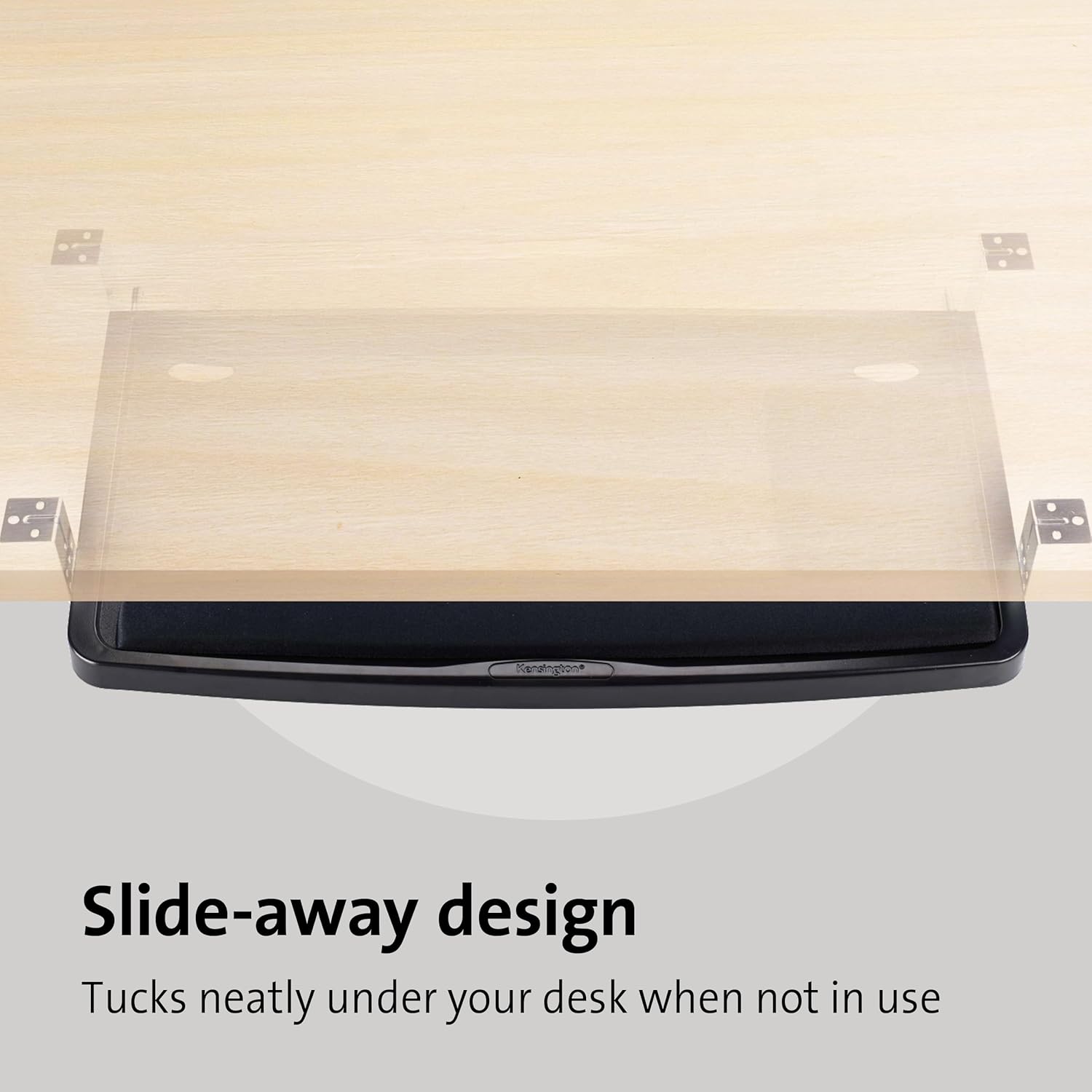 Black Adjustable Under-Desk Keyboard Drawer with Cable Management