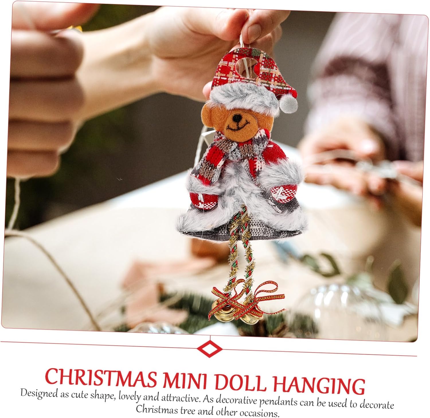 Xmas Tree Doll Pendant 4pcs Cloth Christmas Decoration