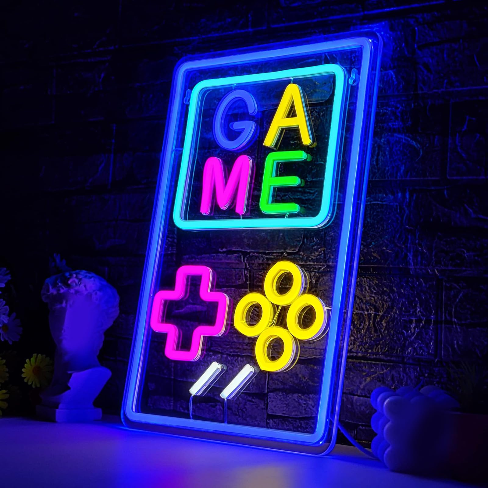 Cocoarm Gaming-Neonschild, Retro-Spielekonsolen-LED-Licht, Dimmbare Neon-Wanddekoration für Gaming-Zimmer und Partys