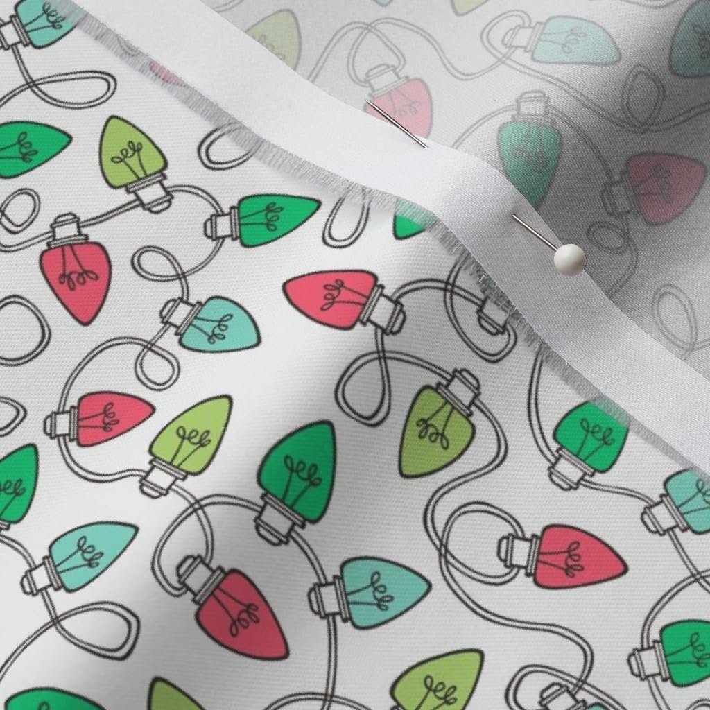 Spoonflower Fabric - Christmas Xmas Red Green White Tiny Small Scale Winter Holiday Printed on Organic Cotton Sateen Fabric by The Yard - Sewing Quilting Apparel Home Decor