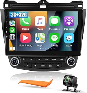 2G+32G Android 11 Car Stereo for Honda Accord 7th 2003-2007 with Wireless Carplay Android Auto, 10.1” Touch Screen Car Radio, GPS Navigation, Hi-Fi Sound, SWC, WiFi, FM/RDS, with Backup Camera