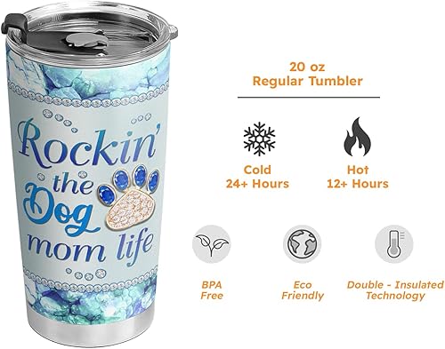 Miniatura 5 de Regalos de mamá de perro de 20 onzas para mujeres, regalos para amantes de los perros para mujeres, regalos para amantes del café para ella, regalos