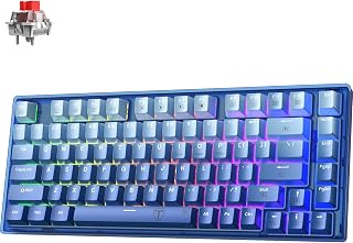 RisoPhy 60 Percent Mechanical Gaming Keyboard - 82 Keys Hot Swappable, Linear Silent Red Switches, Blue PBT Keycaps, Compa... Price In India