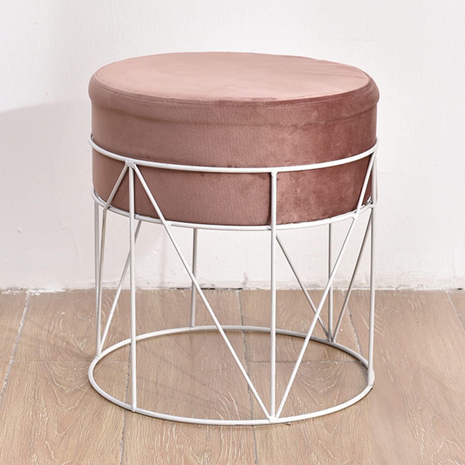 Taburete de tocador tapizado ideal como asiento de mesa lateral en salón