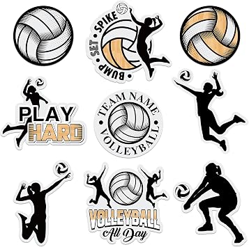 Fuutreo 108 Pcs Volleyball Cutouts Decoration, Volleyball Stickers Decor