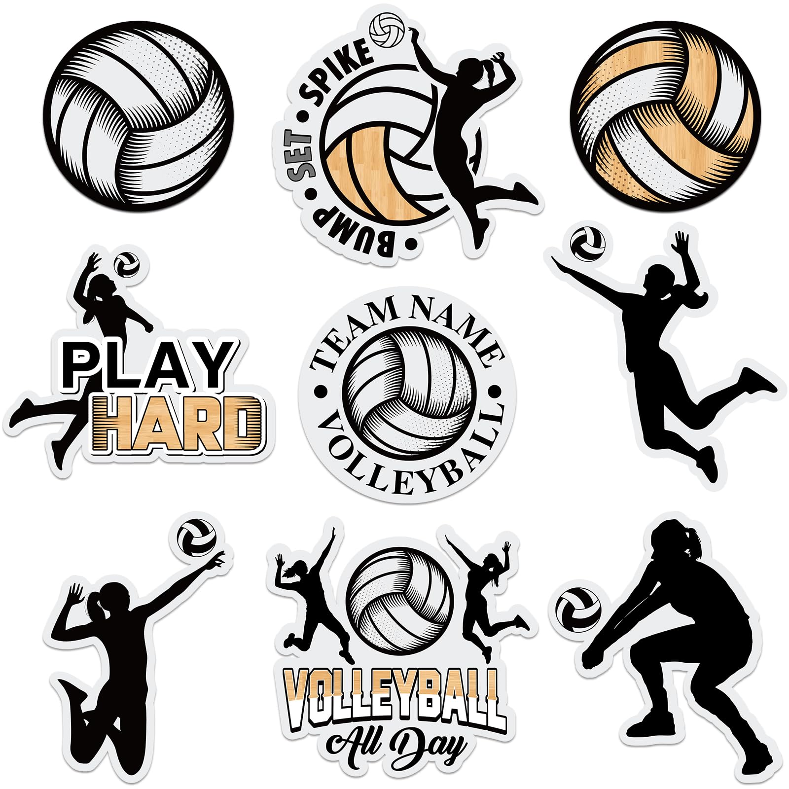 Découpes de volley-ball pour relooker un vestiaire ou une classe facilement (108 pièces)