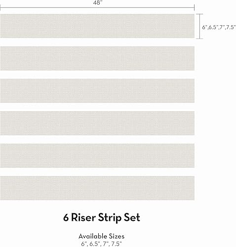Miniatura 7 de Simple Shapes Tiras elevadoras de escalera con patrón de hachís de arpillera (paquete de 6, 48 pulgadas de ancho x 6 pulgadas de alto, gris pardo