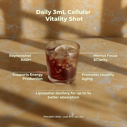 Miniatura 2 de Suplemento líquido liposomal NAD+ - 150 mg de inyección con trans-resveratrol liposomal, TMG y glicina - Aumenta la energía, apoya la reparación