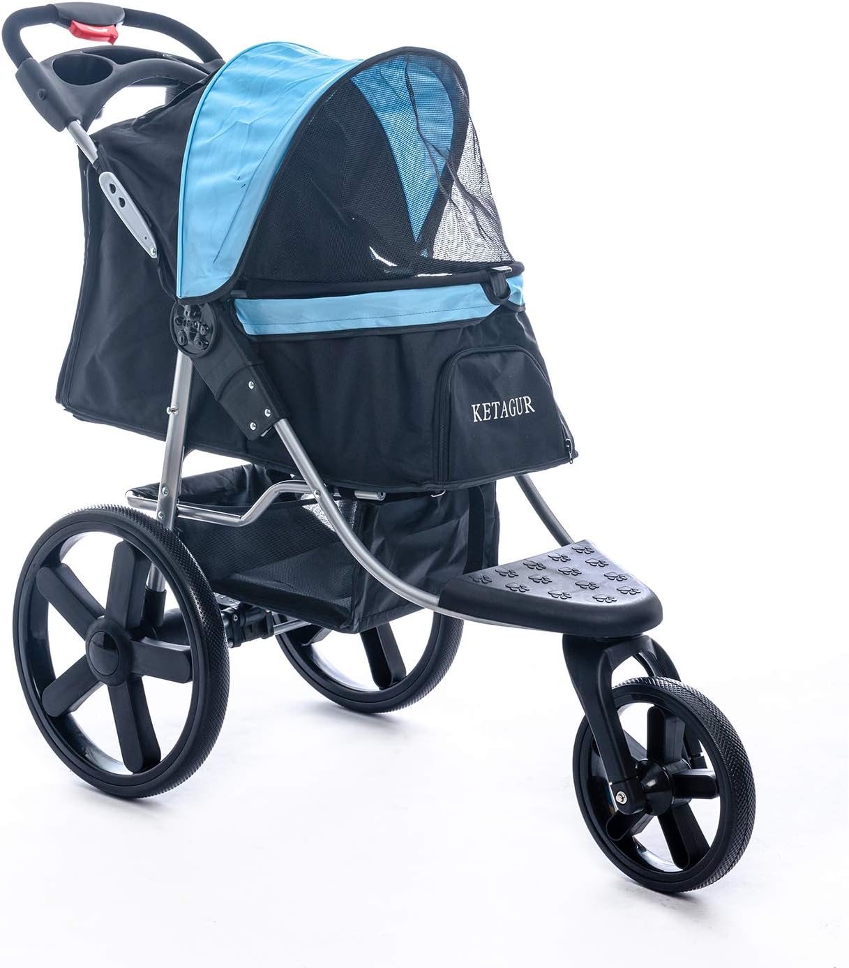 KETAGUR Dog Stroller - Pet Stroller for Small Medium Dogs & Cats, 3-Wheel Cat Stroller, Foldable Dog Jogging Stroller, Zipperless Entry,…
