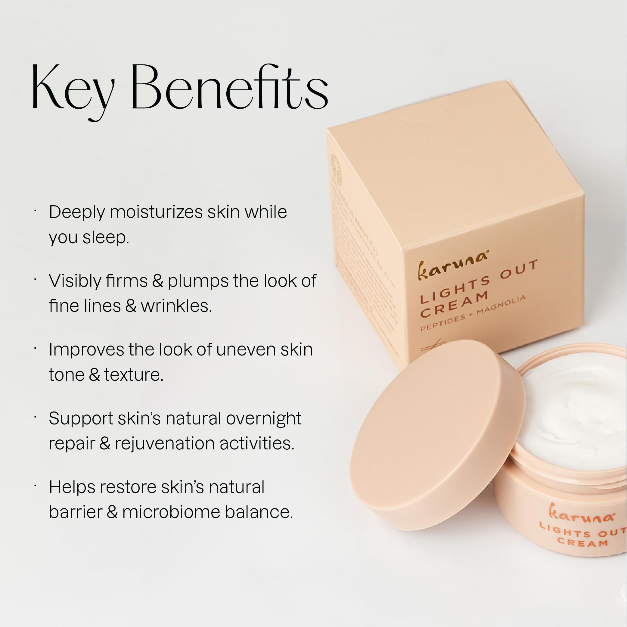 Karuna Lights Out Night Cream - Hydrating Anti-Wrinkle Face Moisturizer