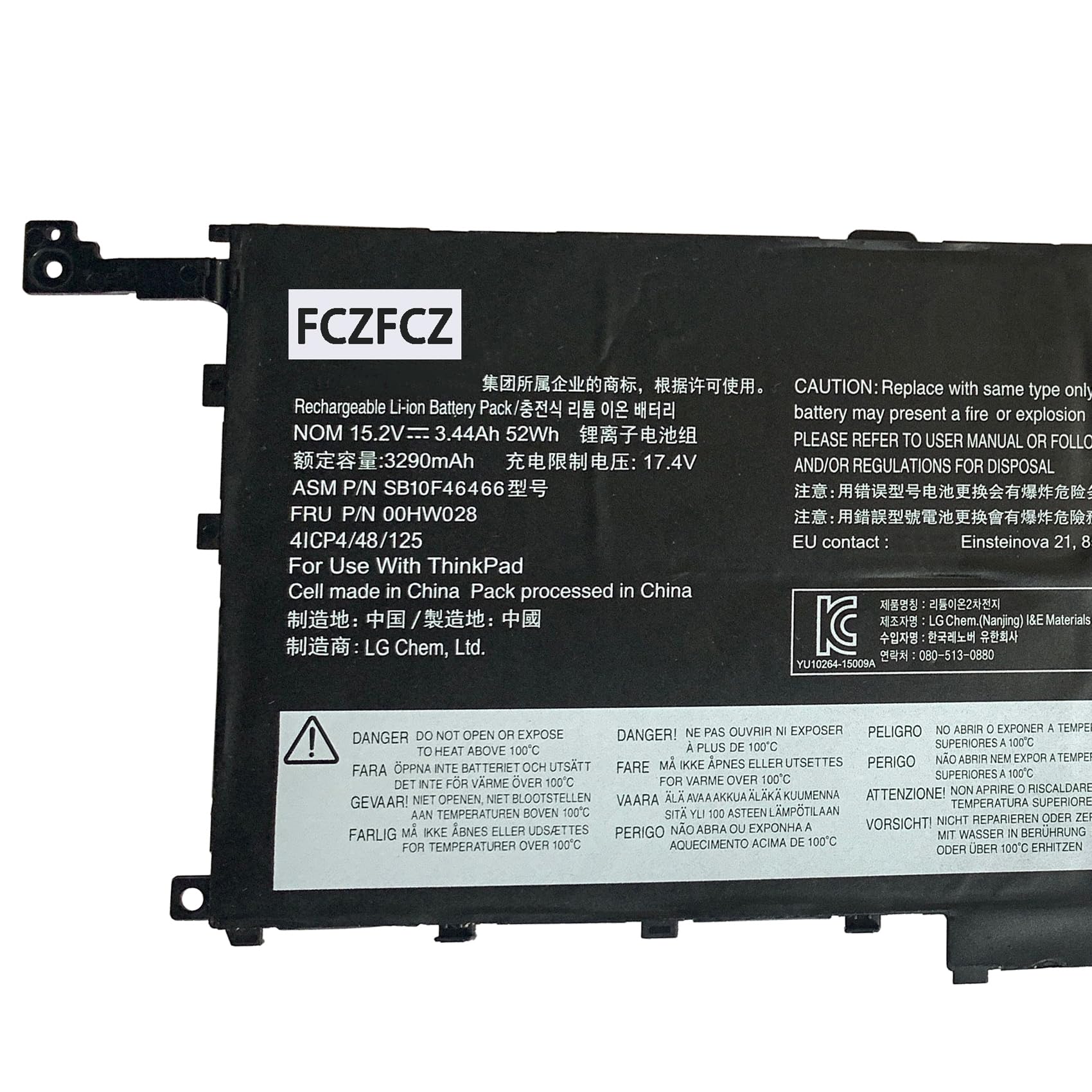 Amazon.com: FCZFCZ 00HW028 Battery 52Wh 3440mAh Replacement for