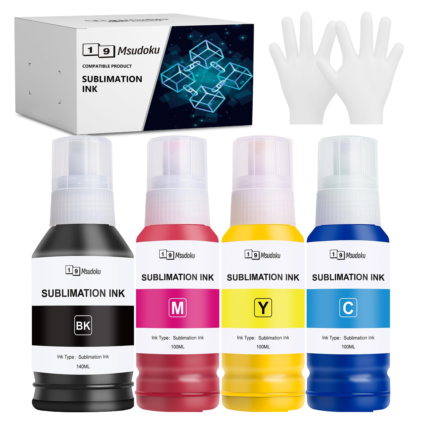 Atrament Sublimacyjny 440ML Kompatybilny z Epson E104 E102 Drukarką | Kompatybilny z ET-2870 ET-4810 ET-4800 ET-2815 ET-2810 ET-2820 ET-2830 2850 2856 do Termotransferowych Koszulek Ceramicznych